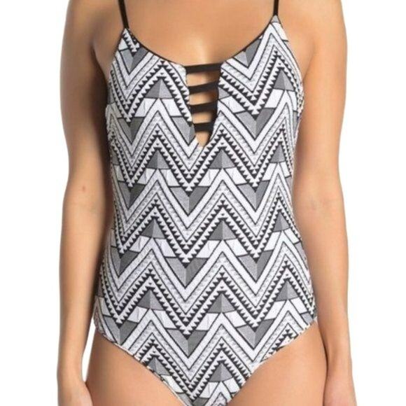 Maaji Womens Colorblock Reversible One-Piece Swimsuit Large - Picture 1 of 8